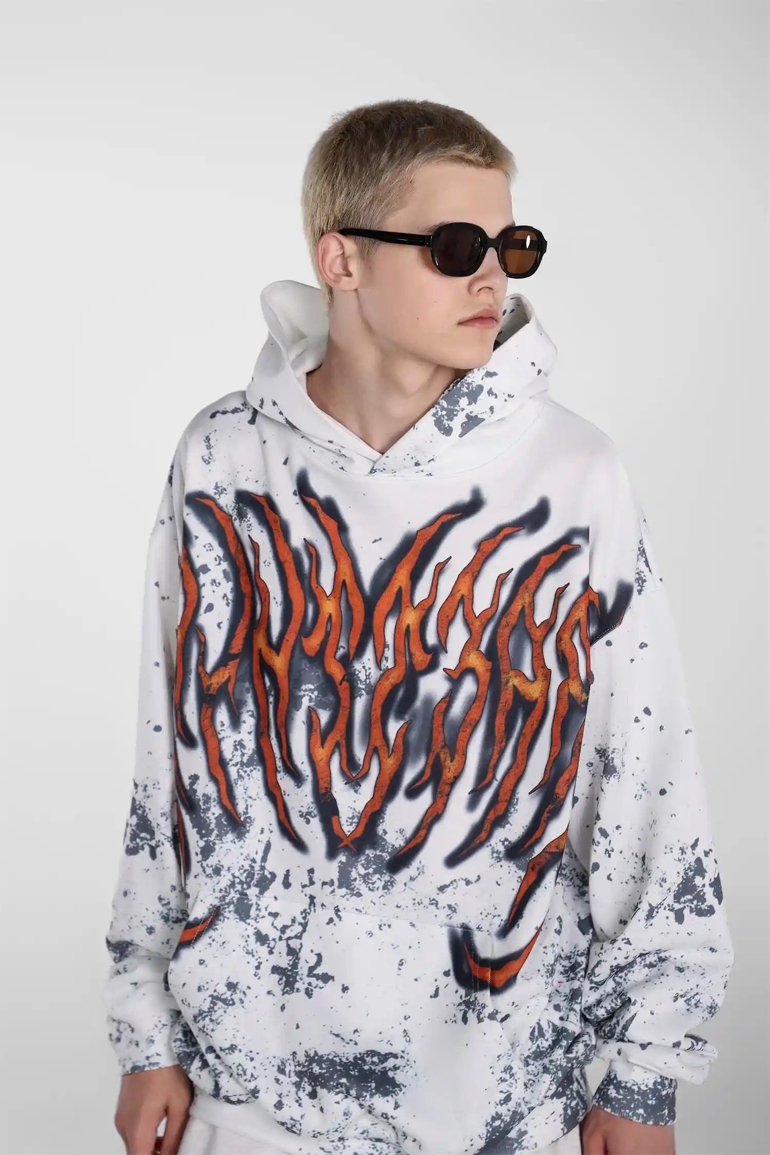 Mess Saint tears Ink Splash\Fire Letter Premium Hoodie