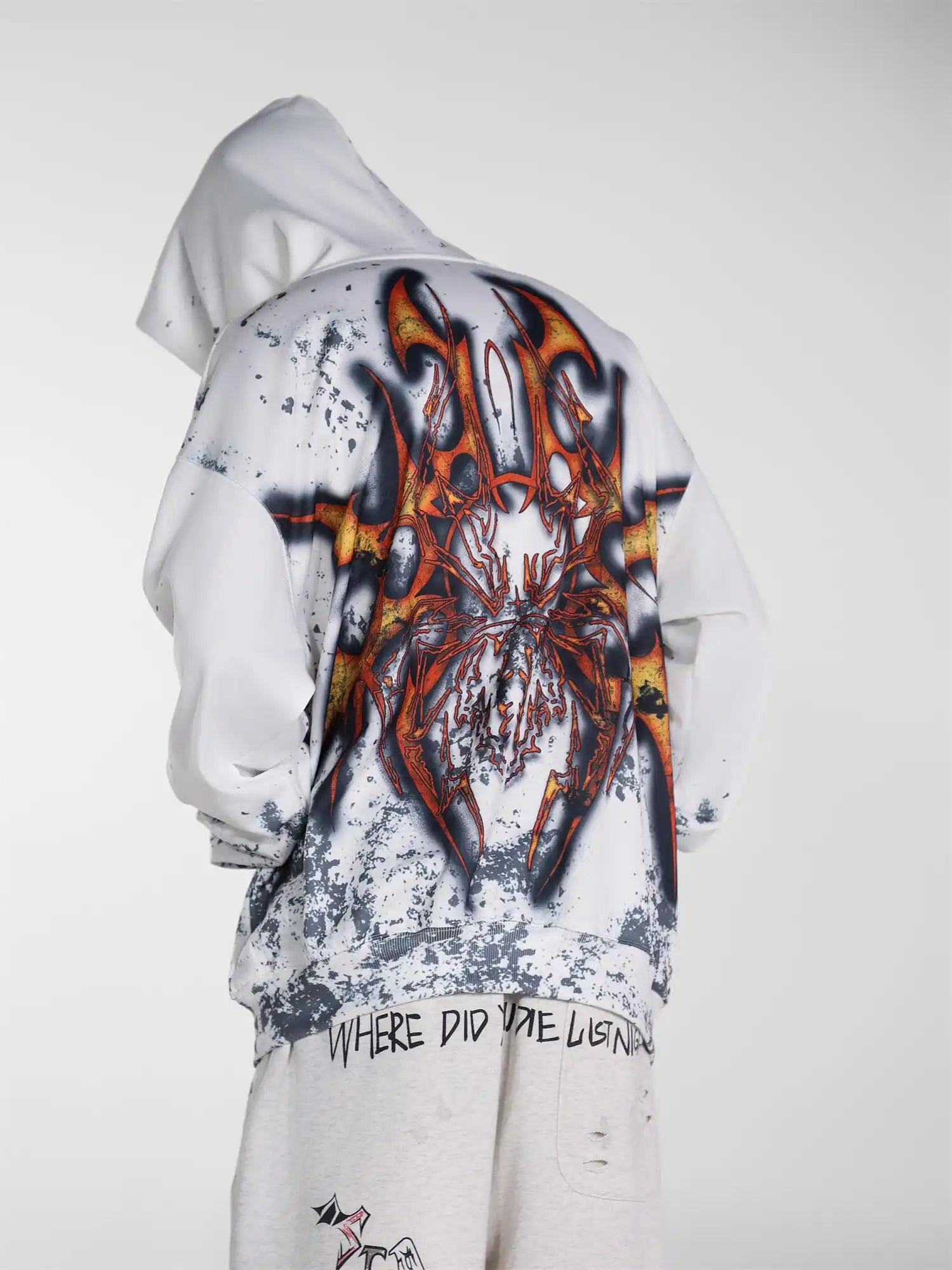 Mess Saint tears Ink Splash\Fire Letter Premium Hoodie