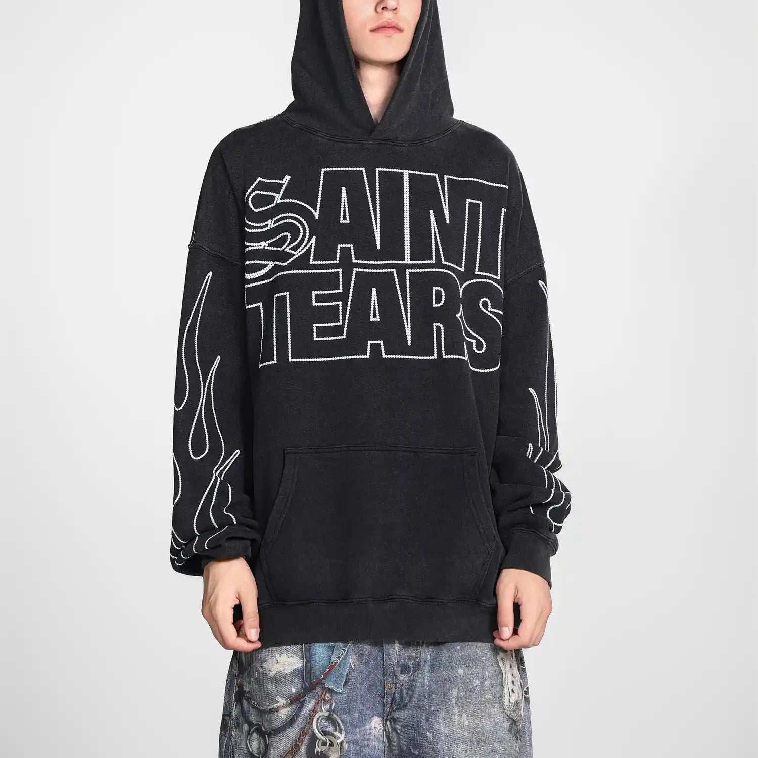 Mess Saint tears FIRE Premium Hoodie