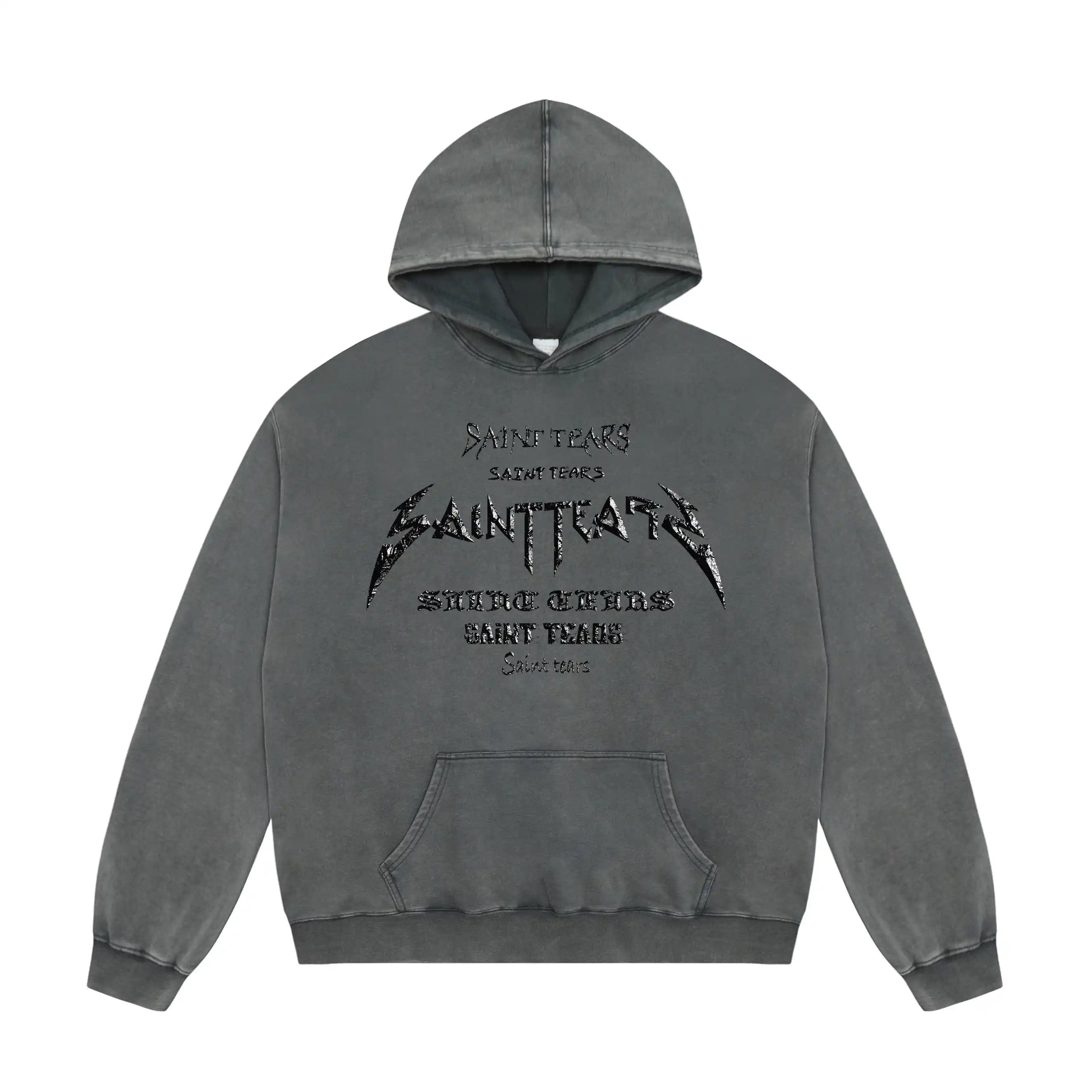 Mess Saint tears Dark Letter Premium Hoodie