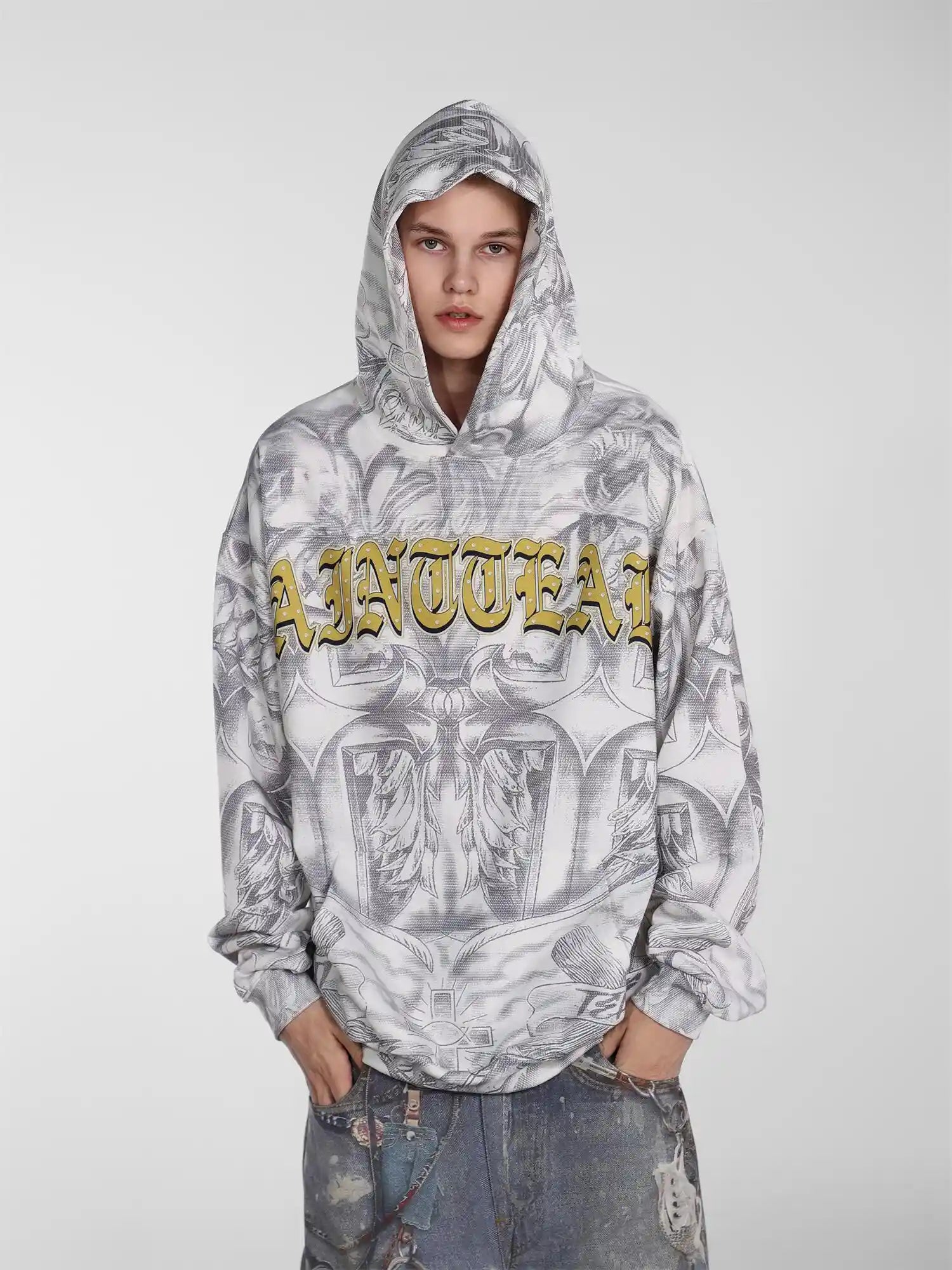 Mess Saint tears Cross Premium Hoodie