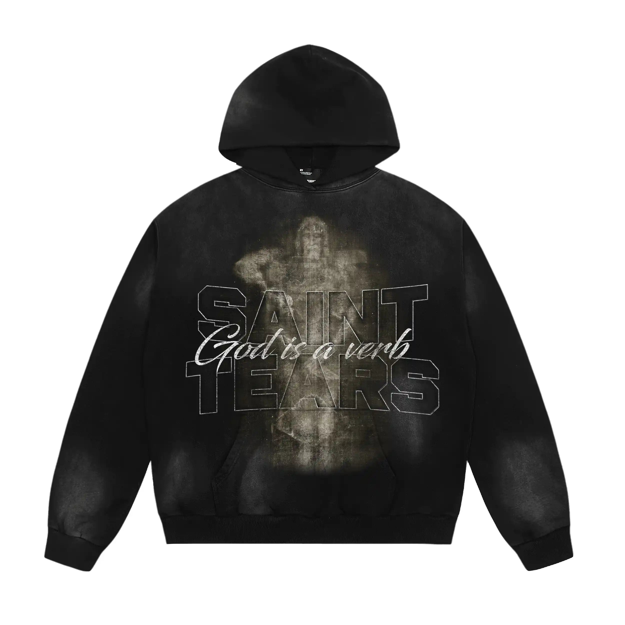 Mess Saint tears God is a verb Premium Hoodie