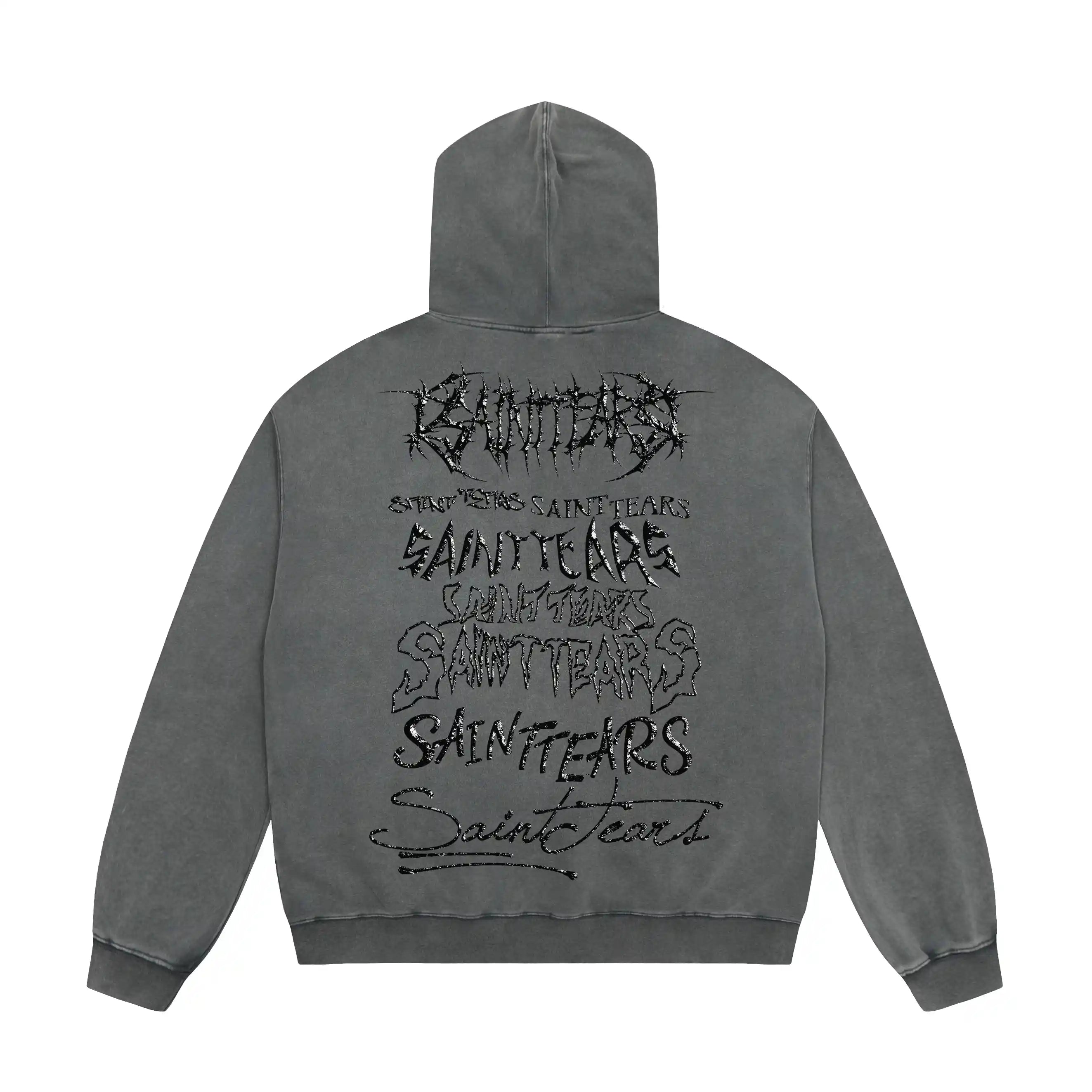 Mess Saint tears Dark Letter Premium Hoodie