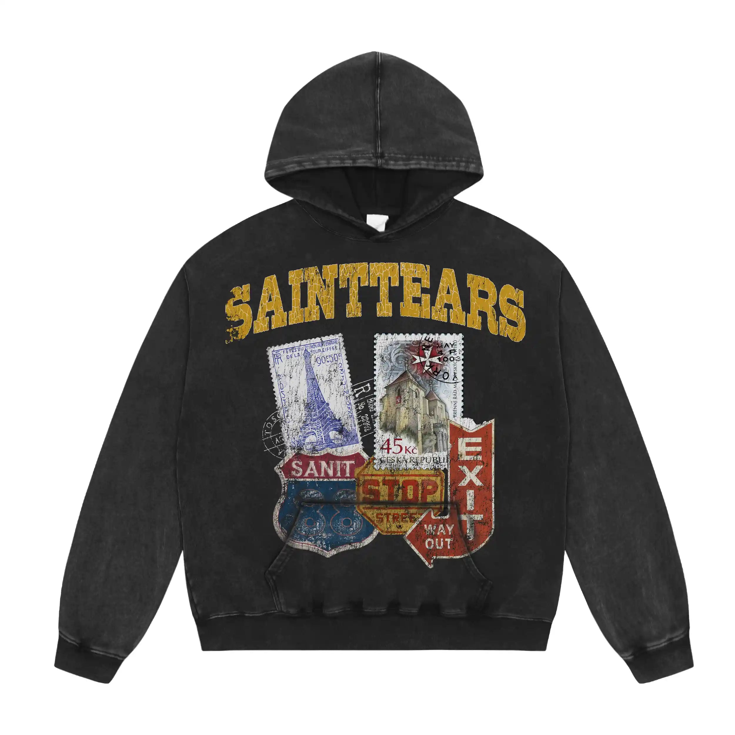 Mess Saint tears Stamp Premium Hoodie