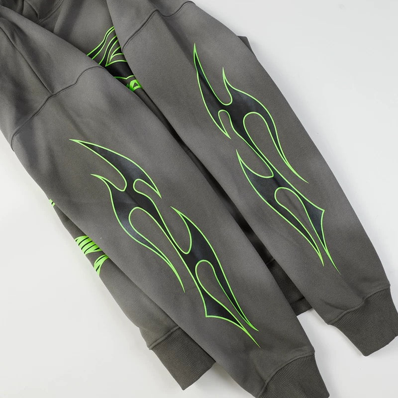 Mess HellStar Cyber Green Premium Hoodie