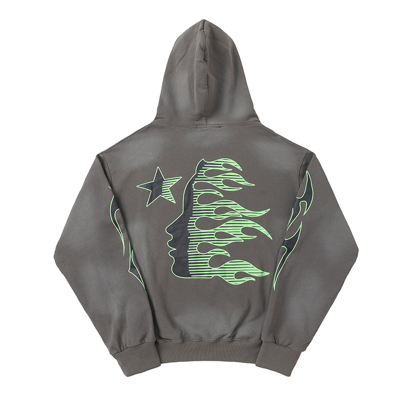 Mess HellStar Cyber Green Premium Hoodie