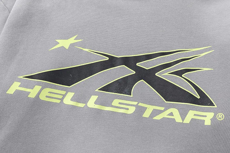 Mess HellStar Gray Tribal Flame Premium Hoodie