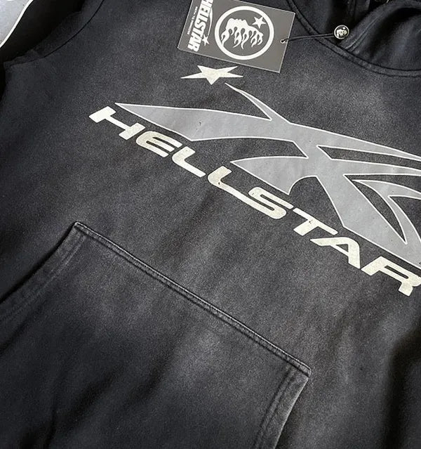 Mess HellStar Black Tribal Flame Premium Hoodie