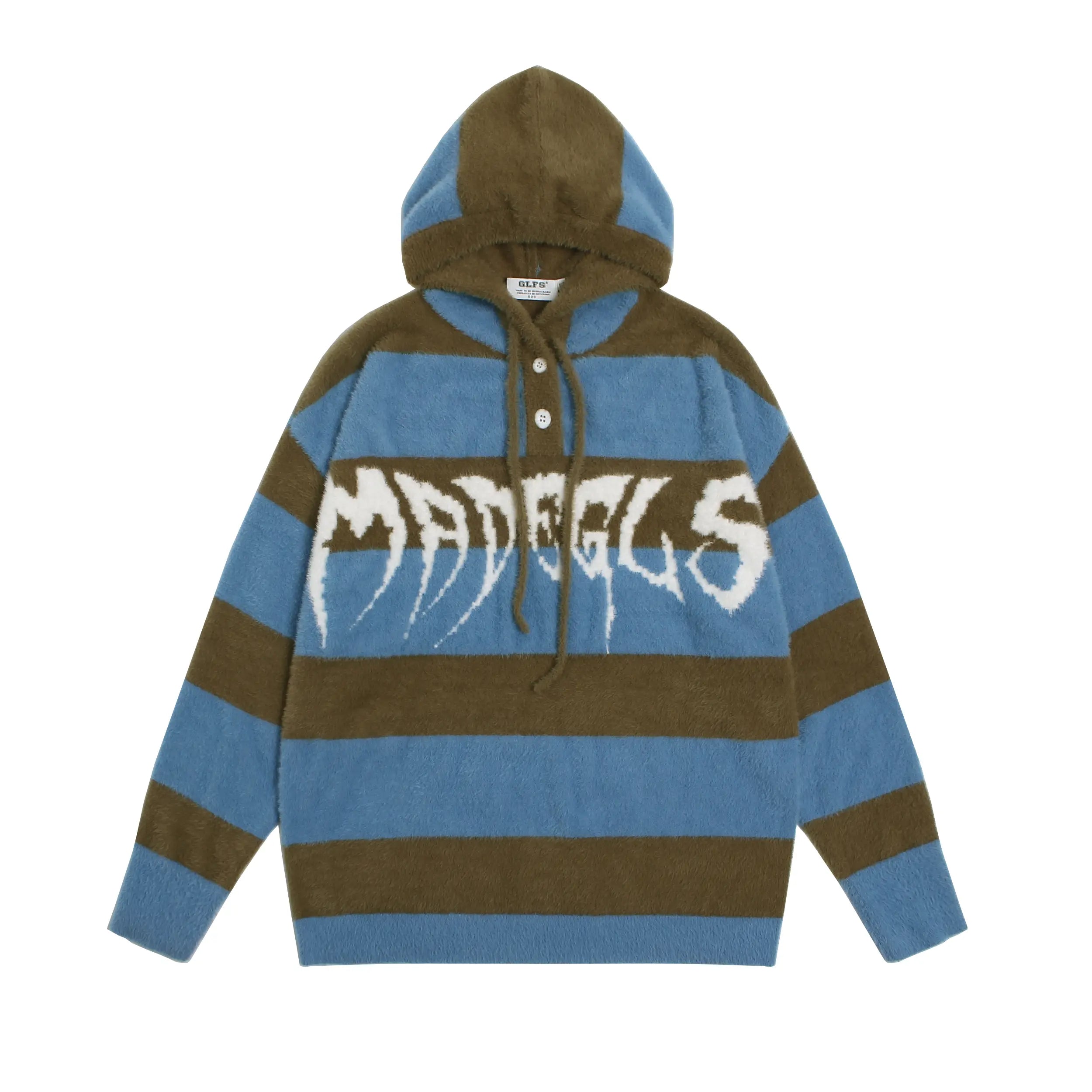 Striped Mohair Hoodie