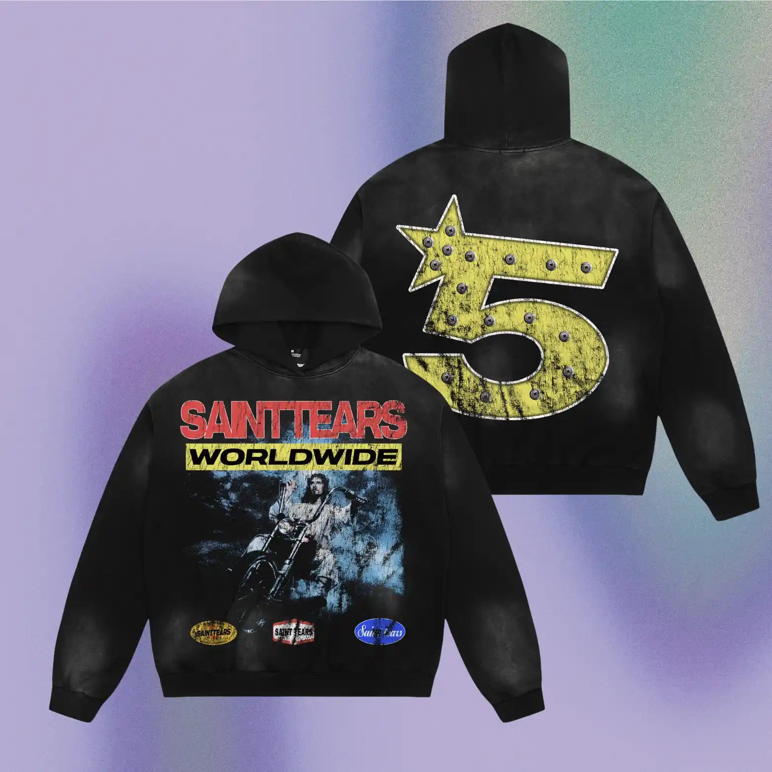 Mess Saint tears WORLDWIDE Premium Hoodie