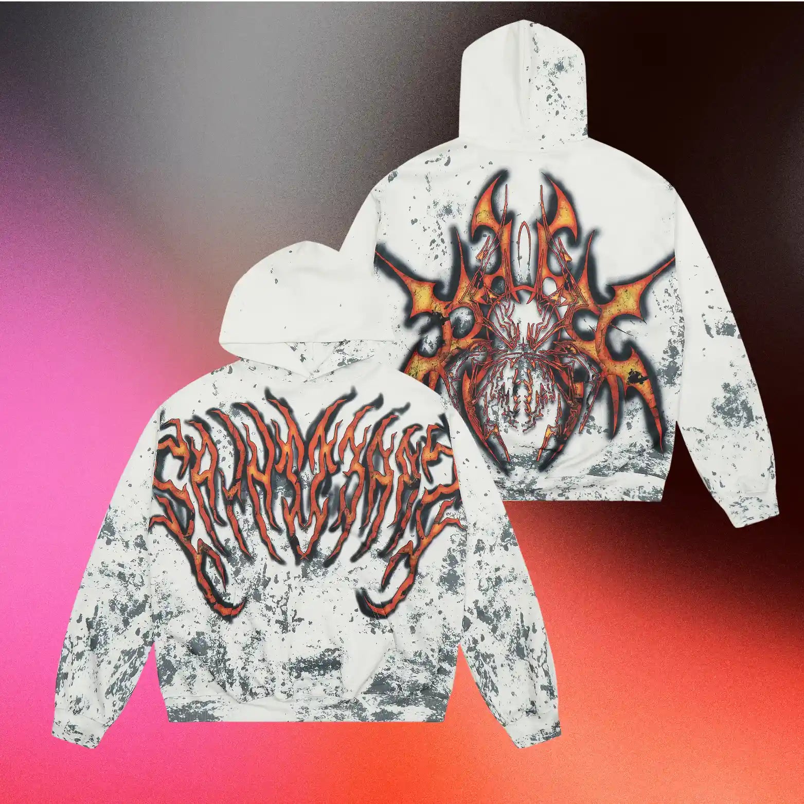 Mess Saint tears Ink Splash\Fire Letter Premium Hoodie