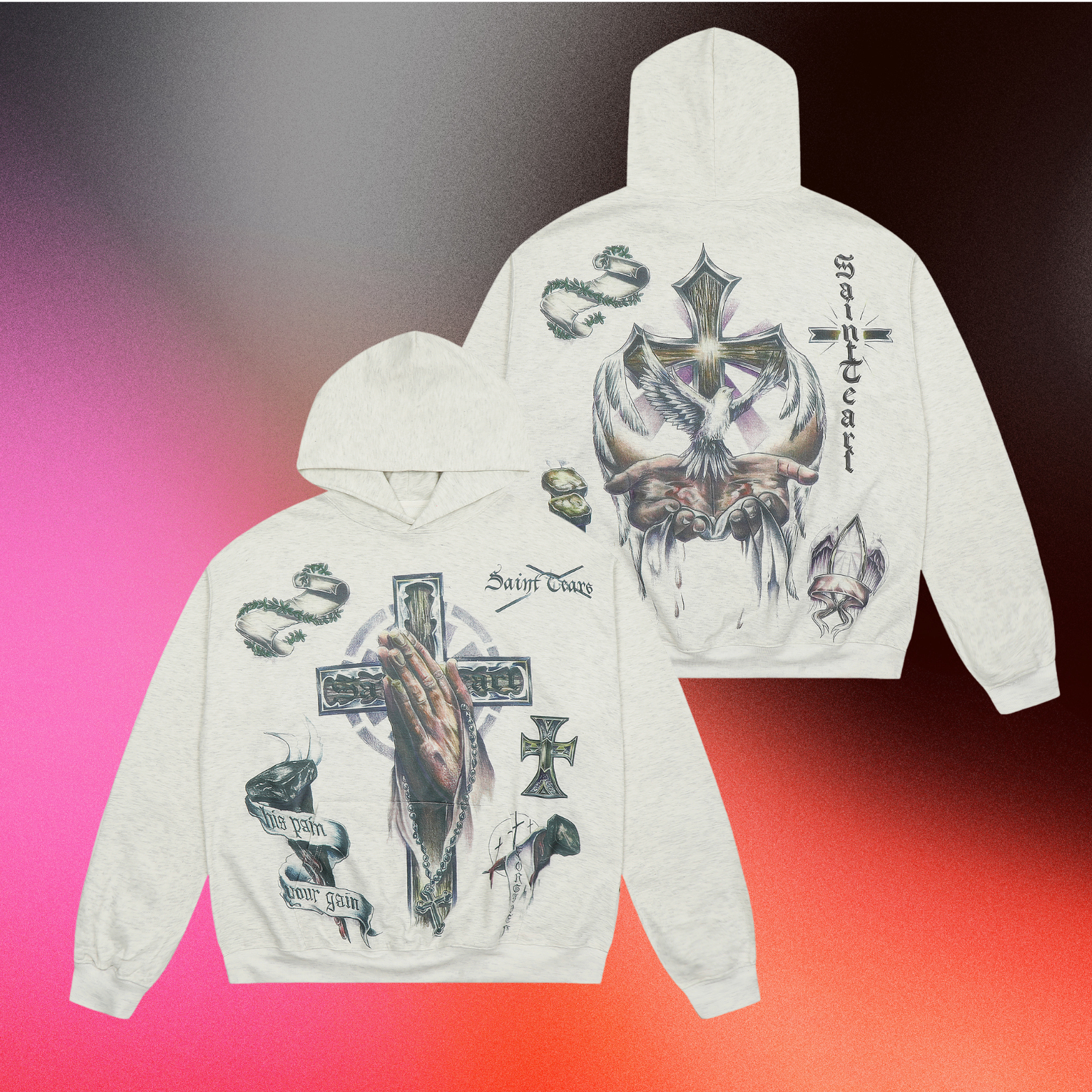 Mess Saint tears Pure Cross Premium Hoodie